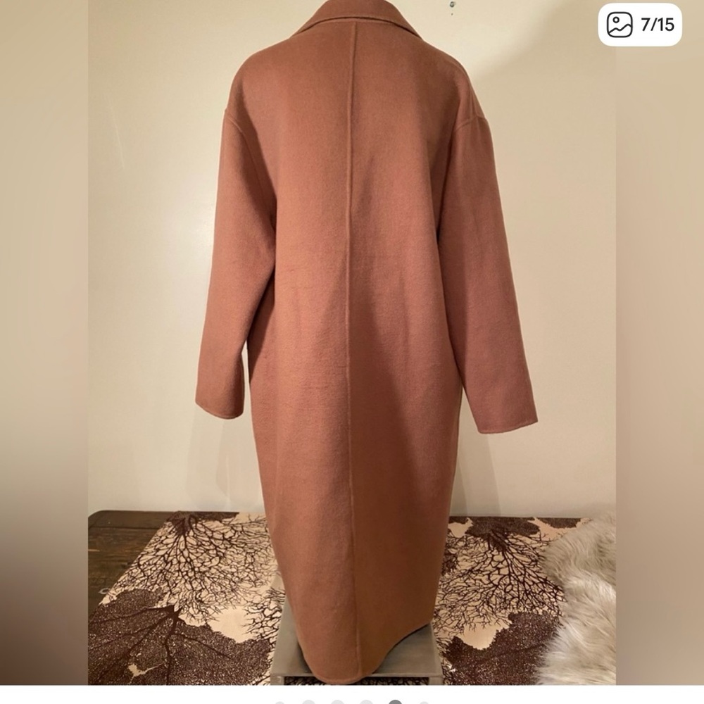 Lamarque Wool Long Button Coat - Picture 7 of 10